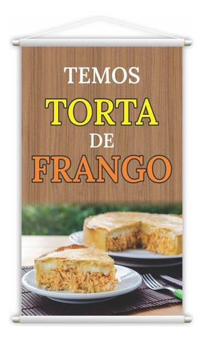 Banner Torta De Frango Comida Lanche Restaurante 80x50cm