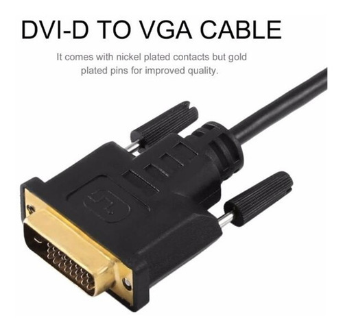 Cable Adaptador Convertidor Dvi 24+1 Macho A Vga Hembra