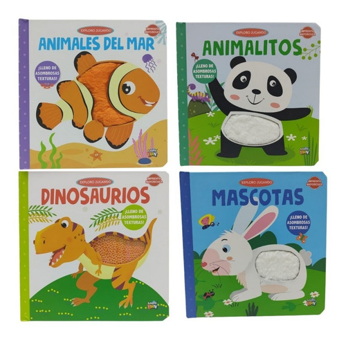Imagen 2 de 5 de Libro Exploro Jugando Con Texturas Animales Dinosaurios Edu