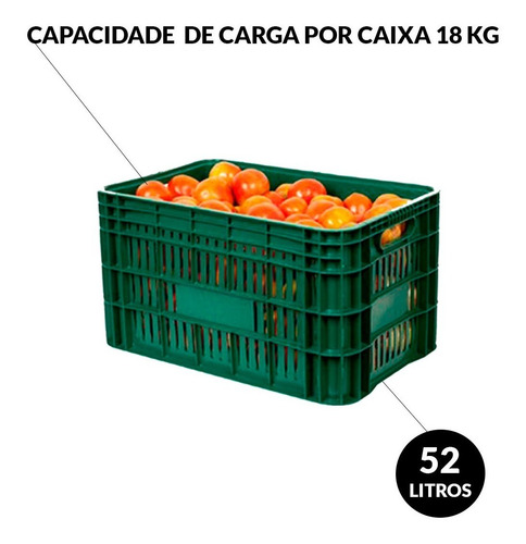 Imagem 6 de 8 de 3 Caixas Agrícola Hortifrúti Empilhável Organizadora Feira