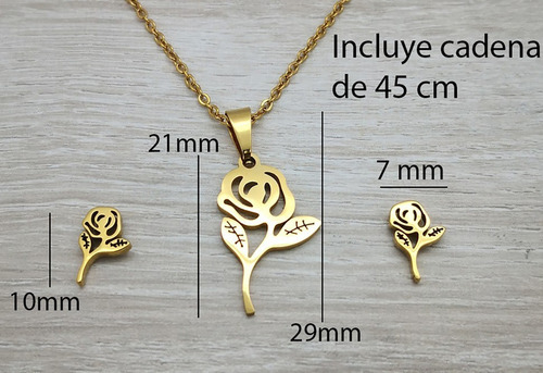 Imagen 4 de 5 de Collar Y Aretes Oro Laminado 22k M3000