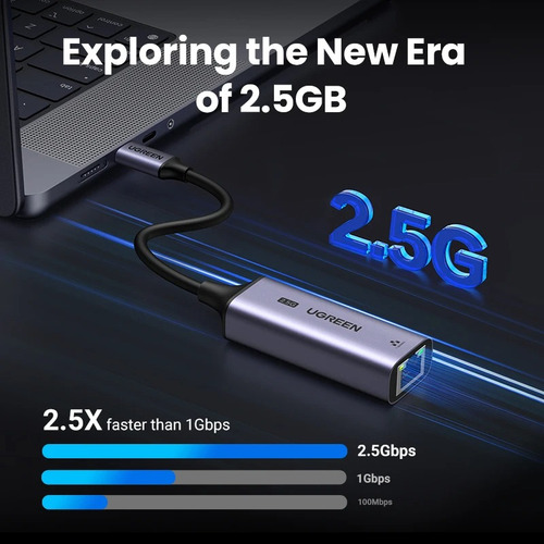 Ugreen Adaptador Usb C Rj45 2.5 Gbps 2500mbps Ethernet Gamer