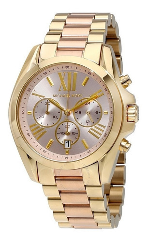 Relógio Michael Kors Mk6359 Bradshaw Misto Rose Original Cor da correia Blanco / Dorado Cor do bisel Dourado Cor do fundo