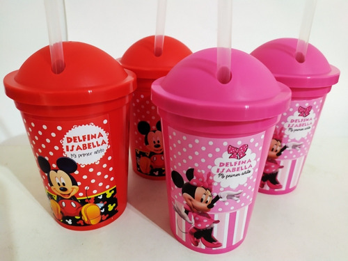 Vasos Milkshake - Mickey Y Minnie (20 Unid)