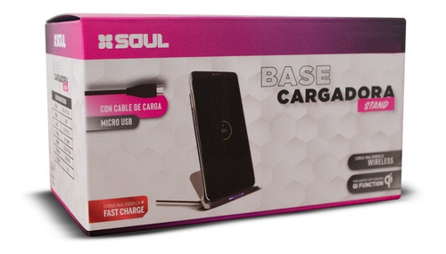 Base Cargadora Wireless Soul Stand N700 Carga Rapida Qi
