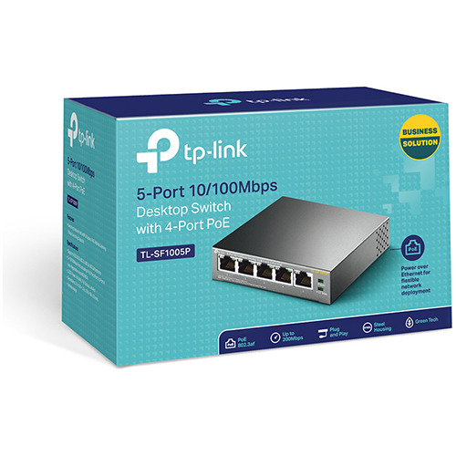 Switch Poe 5 Puertos 67w Tplink 10/100