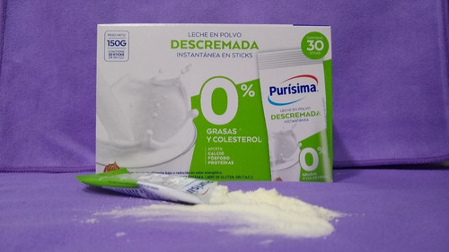 Imagen 3 de 5 de Leche En Polvo Descremada X 30 Sobres De 5 G.