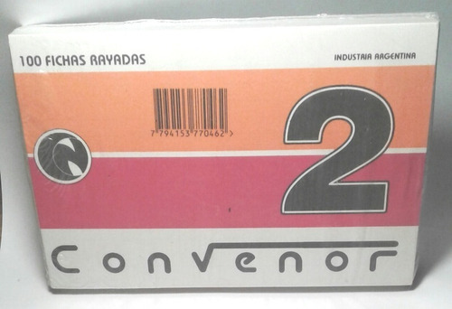 Ficha Rayada Nº2 X 100 Convenor (son 30 Packs)