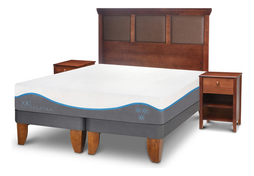 Cama Europea Alaska 2 Plazas + Set Torino Caramel