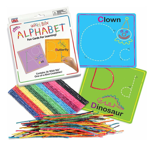 Wikki Stix,tarjetas Divertidas Para El Aprendizaje, Alfabet.