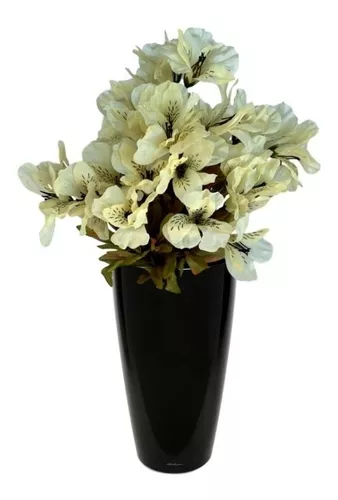 2 Galhos Com 25 Flores Astromelia Artificial 45 Cm Realista