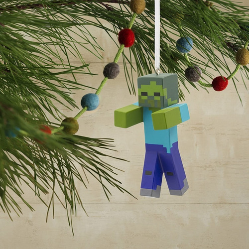 Imagen 5 de 5 de Adorno Árbol De Navidad Original Hallmark Minecraft Zombie