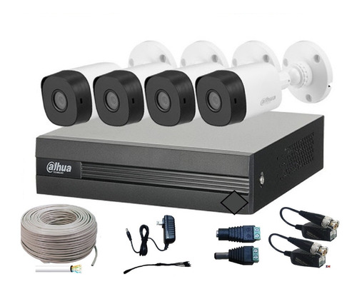 Kit 4 Camaras Bullet 2mp Metalicas Dvr 8ch 1080p Lite Balun 