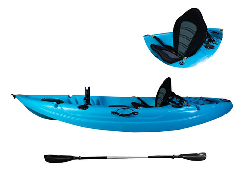 Kayak Monoplaza Profesional 2.6m Con Remo Adulto Mar Laguna Color Azul Aqua
