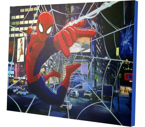 Idea Nuova Spider-man Led Lienzo Decorativo Para Pared, Deco