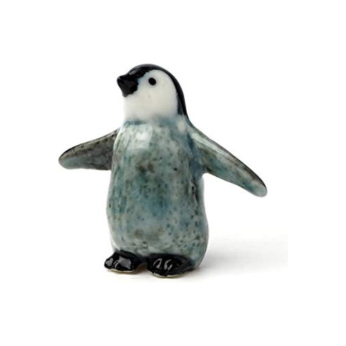 Figurita De Pingüino De Cerámica Animal Miniatura Hec...