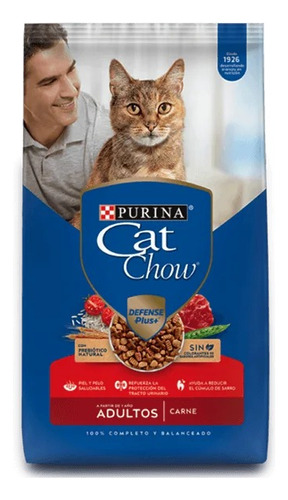 Comida Para Gatos Cat Chow Adultos Sabor Carne De 1 Kg