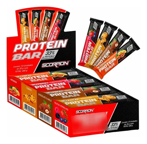 Scorpion Protein Bar Barra Scorpion Protein Bar 30g Com 33% De Proteina sabor Mis