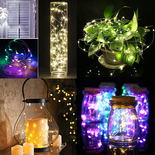 Cadena De 20 Luces Led De Alambre De Cobre Para Decoraciones
