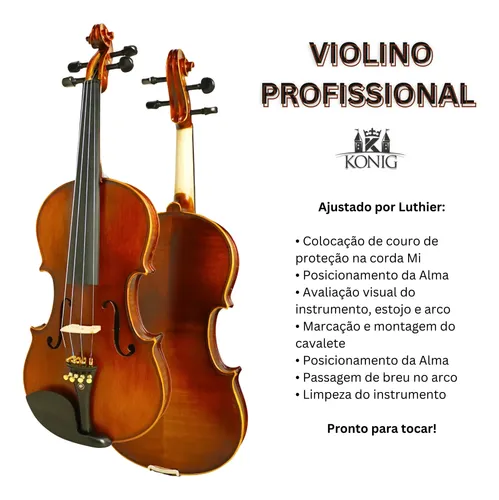 König Violino Vk659 Profissional 4/4 Ajustado Por Luthier Konig