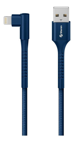 Cable Usb A Lightning Con Conector A 90° De 2 M Color Azul
