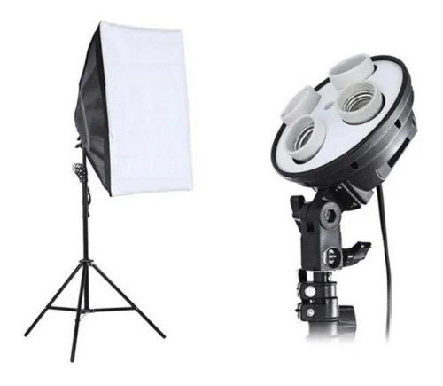 Kit Iluminacion Socket X4 Tripode+ Softbox 50x70 +socket X4