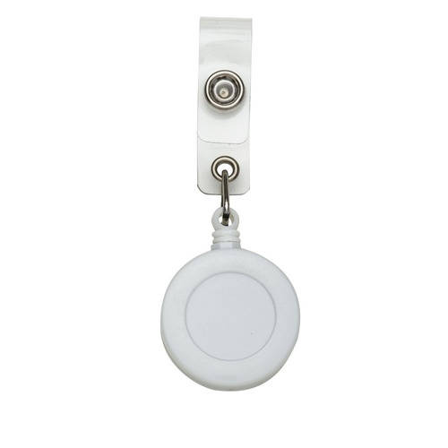Porta Crachá Retrátil Roller Clip Branco Leitoso 20 Unidades