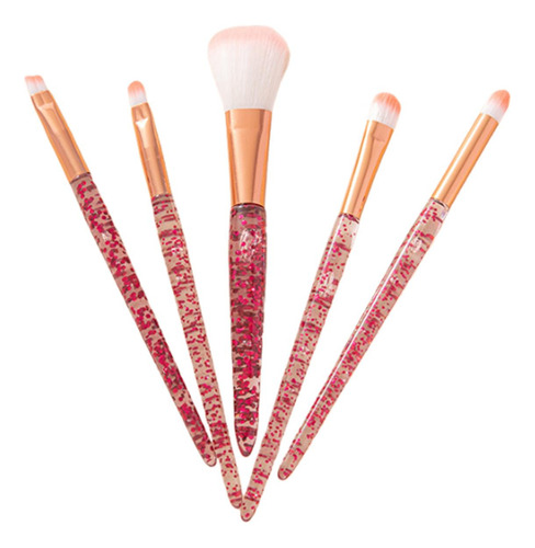 Conjunto De 5 Pinceles De Maquillaje Con Brillo Deslumbrante