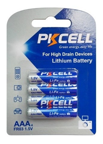 Paquete De 4 Pilas Aaa De Litio Larga Duración 1.5v Pkcell