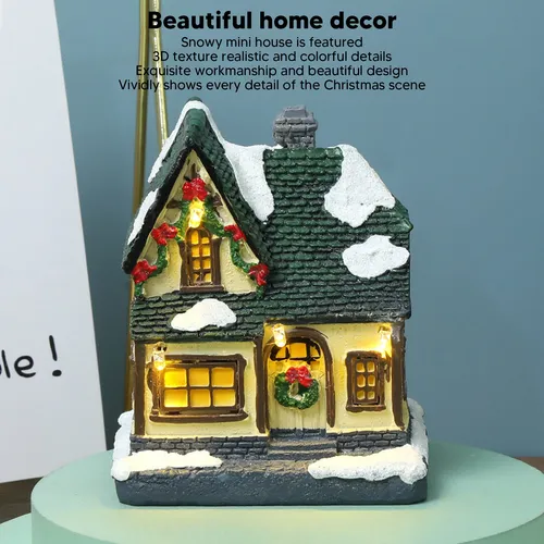 Christmas Village House Vintage Exquisito Paisajismo Led