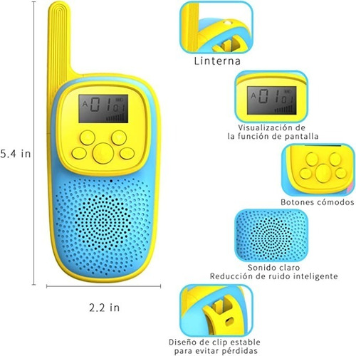 Radios Recargable Para Niños 400mah, Largo Alcance 22canales