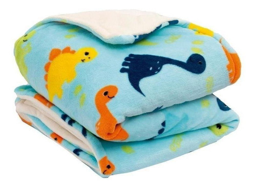 Cobertor Para Bebe Chiqui Mundo Alaska Cunero 108*150cm Color Diseño Diseño De La Tela Dinos