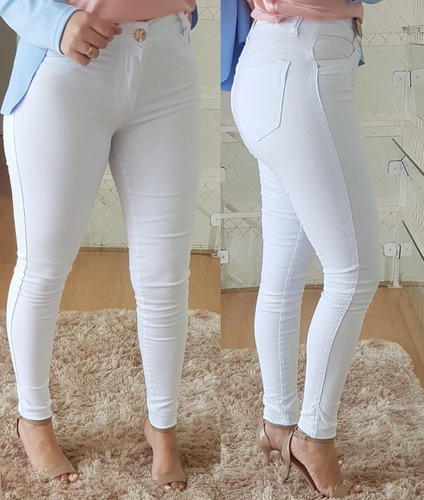 calça jeans branca com lycra