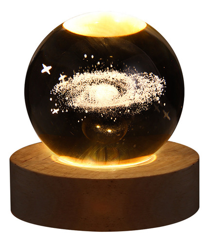 Luz De Noche De Bola Cristal De 3d Nebulosa Para Dormitorio