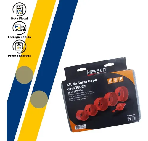 Jogo Serra Copo Para Madeira 16 Pçs 19 A 127 Mm Hessen | MercadoLivre