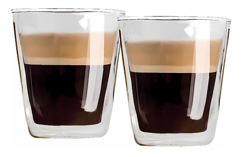 Set 2 Vasos Doble Pared Vidrio 85ml