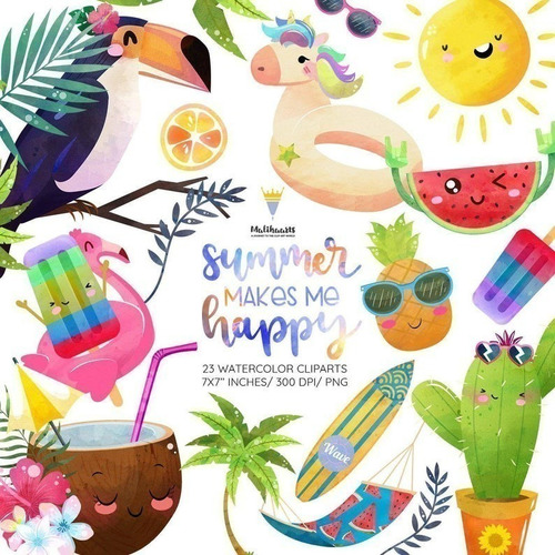 Cliparts Imagenes Png Verano Anana Sandia Tucan Coco M47