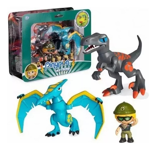 Pinypon Action Wild Pack 2 Dinosaurios & 1 Figura 16684 Srj