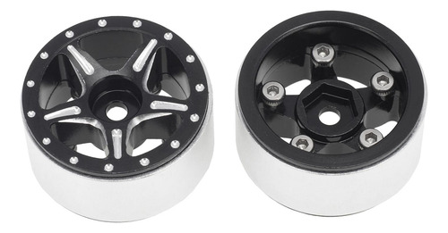 2 Piezas Rc Llanta De Aluminio Para Axial Scx24 90081 Negro
