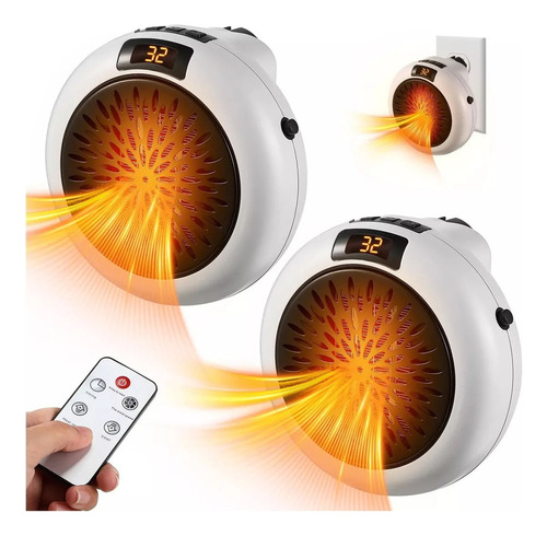 Paquete De 2 Calentadores De Espacio Pequeño Portátil 500w