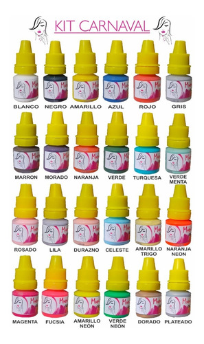 Kit Fantasy - 24 Acrilicos 5 Ml + Set De Pinceles Por 3 