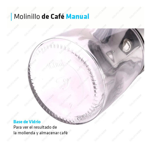 Imagen 2 de 10 de Molinillo Triturador Cafe Granos Semillas Manual Acero