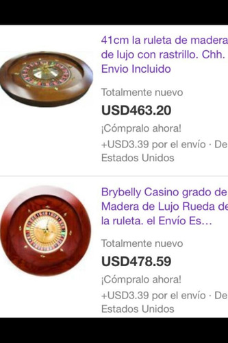 Ruleta De Casino ( Madera Y Metal) 26 Cms. De Diámetro, (Usado)