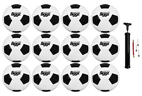 Biggz (12 Pack Premium Classic Bola De Fútbol Tamaño 5 Bulk