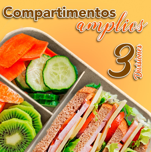 Imagen 4 de 7 de Topper Ecológico Fibra De Trigo Anti Derrames Lunch Mx-009
