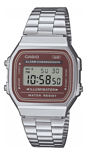 Reloj Casio Digital Vintage A168wa-5ay Burdeo