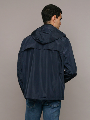 Chaqueta Ligera Con Gorro Azul Calvin Klein