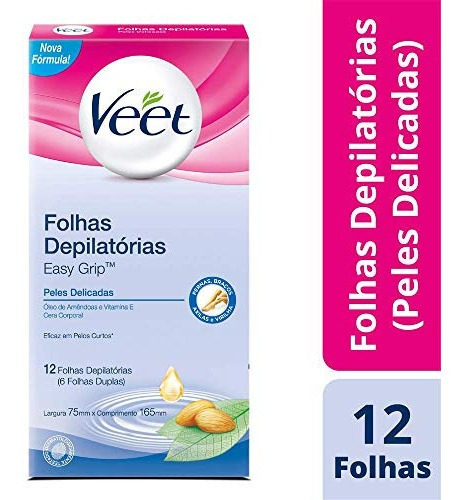 Veet Folhas Para Depilação Corporal Peles Delicadas 12 Unid