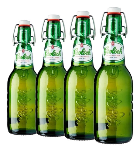Cerveza Grolsch Tapa Cerámica Pack X 4 X 450ml. - Importada