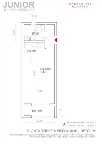 Imagen 12 de 12 de Departamento De 1 Dormitorio En Venta En Rosario